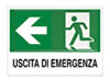 Cartello plastica 30x20 - Uscita di emergenza freccia sinistra