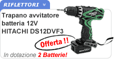 Trapano avvitatore 12V Hitachi DS12DVF3 + 2 batterie Trapano avvitatore Hitachi DS12DVF3 a batteria