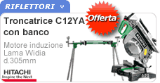Troncatrice Hitachi C12YA con banco Troncatrice Hitachi C12YA con banco