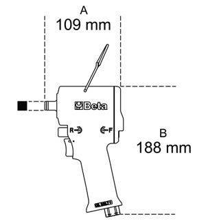 Dimensioni avvitatore 1927XM Beta