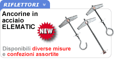 Ancorine in acciaio Elematic per il fissaggio su supporti vuoti Tasselli in acciaio per ancoraggio su supporti vuoti: Elematic