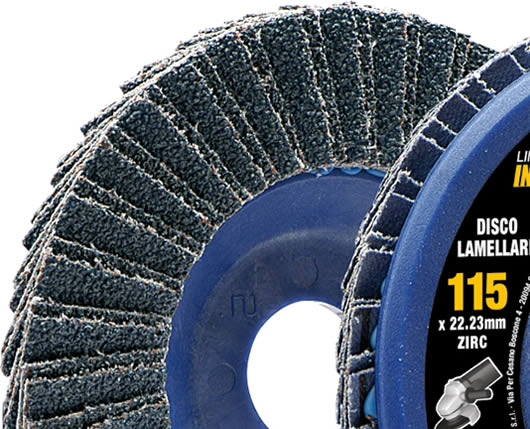 Dettaglio bilamella abrasivo Grinding Industrial per ferro e inox