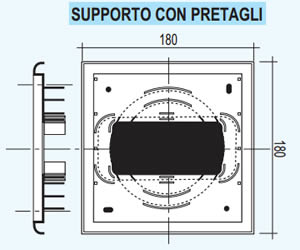 Supporto portina con pretagli Supporto portina con pretagli