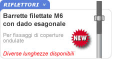 Barette filettate con dado esagonale Barette filettate per fissaggio coperture
