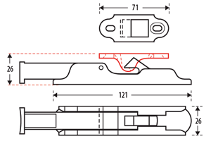 Dimensioni Fermaimposte in nylon