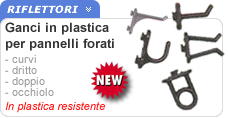 Ganci plastica per pannelli forati Ganci plastica per pannelli forati